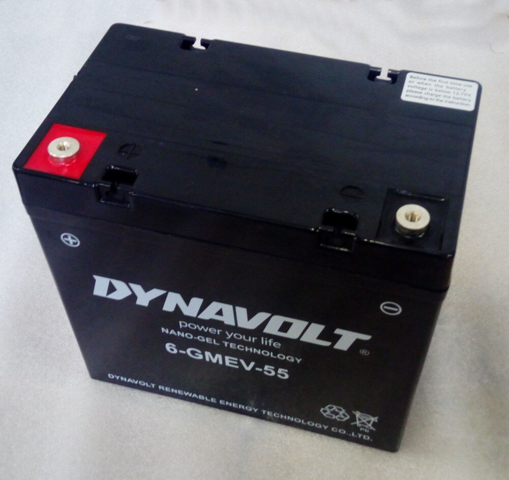 Baterie Pb, typ 6-GMEV-55, 12V/55Ah