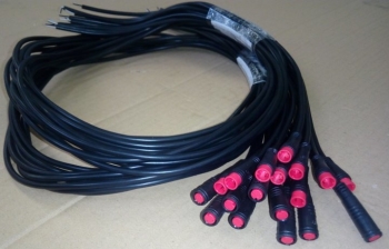 Kabel s konektorem, 2pin červený, 2x100cm