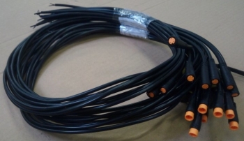 Kabel s konektorem, 3pin oranžový, 2x100cm